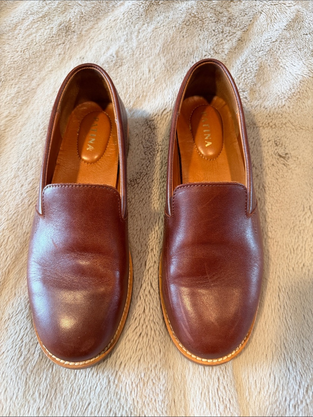 Chestnut Leather Slip-On Loafers